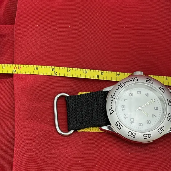 Black Yellow & Silver Toned Wristwatch Luminous Hands‎ New Battery - Image 8