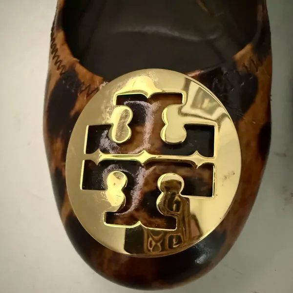 TORY BURCH Reva Patent Leather Leopard Animal Print Ballet Flats Size 7 - Image 12