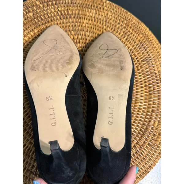 G.I.L.I.‎ Loriana Black Suede Kitten Heel Pumps Womens 8.5 M GI-LORIANA - Image 6