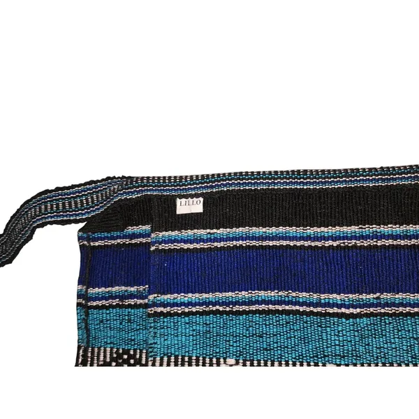 Vintage Lillo Woven Crossbody/Shoulder‎ Tote w/Tassels Blue - Image 2