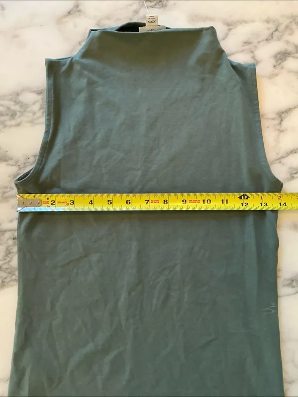 NWT J.Crew Stretch cotton-blend mockneck tank top Topiary green Size XXS - LINE - Image 5