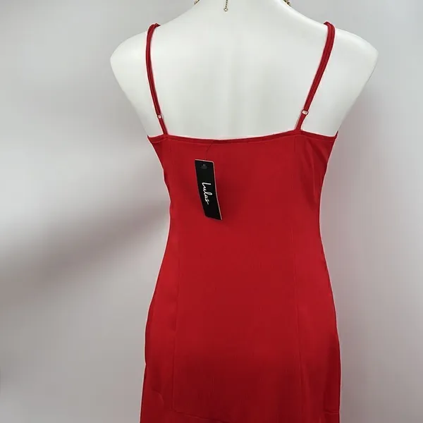 Lulu’s red maxi hi lo spaghetti strap dress - Image 6
