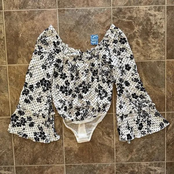 Free People One On One Date Bodysuit Tea Combo Size Small - Image 4