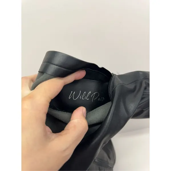 Wild Pair‎ Chunky Heel Platform Booties Black Size 9.5 Sock Like Fit Block Heel - Image 7