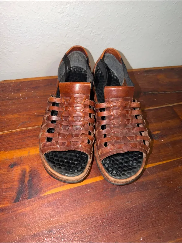 Rieker Woven Leather Sandals Size 39 - Image 2