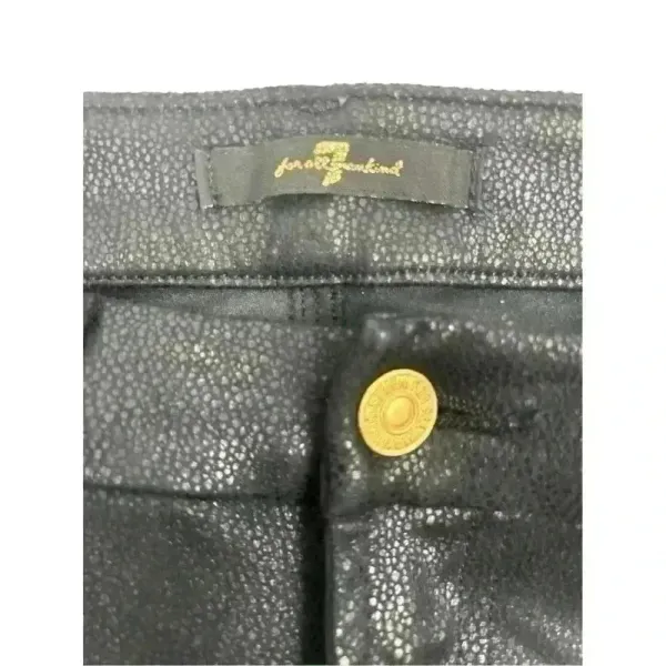 7 For All Mankind Women's Skinny‎ Jeans Size 24 Black Coated - Image 13