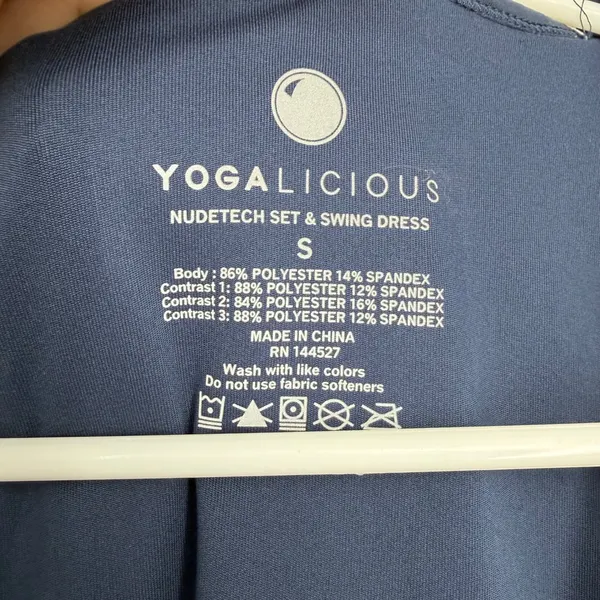 Yogalicious Swing Dress Womens S Navy Blue Nudetech Pleated Tennis Preppy - Image 4