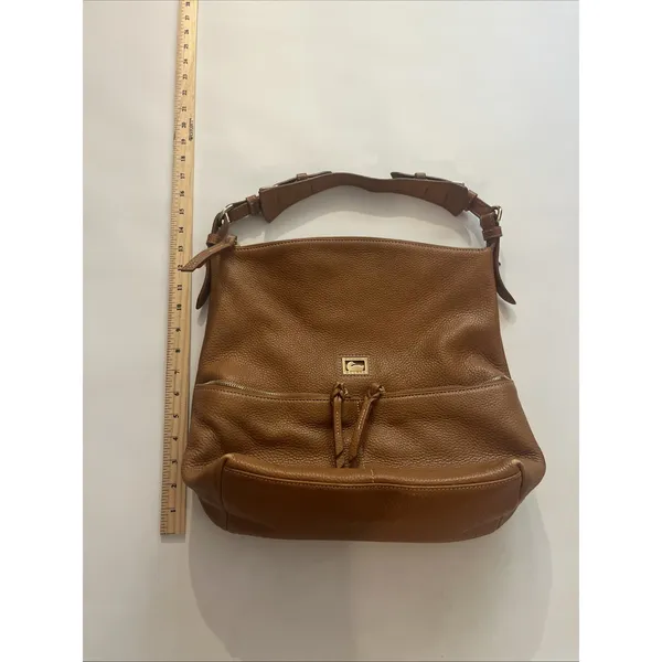 Dooney & Bourke Brown Dillen Large Zipper Pocket Sac Hobo Shoulder Bag Purse - Image 5