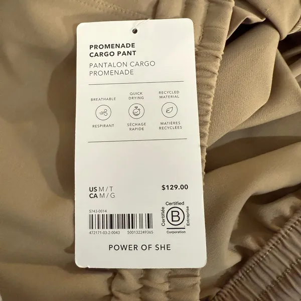 Athleta Promenade Cargo Pant Women Medium Tall Brown Tan Wide Leg 472171 New - Image 10