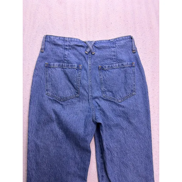 J.Crew Slim Wide Leg Jeans Women 28 Blue High Rise Carpenter Workwear - Image 9