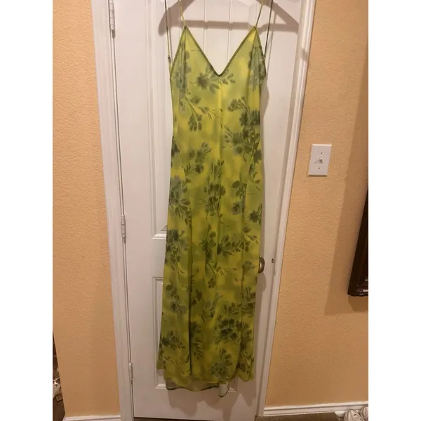 ZARA PRINTED MIDI DRESS GREEN, Size XL NEW WITH TAG - Image 5