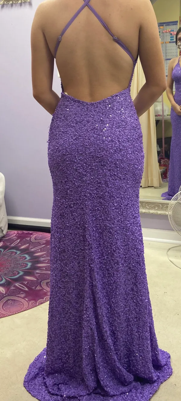 Purple Sequin Prom Dress - Image 2