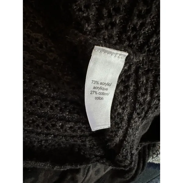 Maurices Women Dark Gray Pullover Sweater Open Knit Plus Size 1X Cotton/Acrylic - Image 5