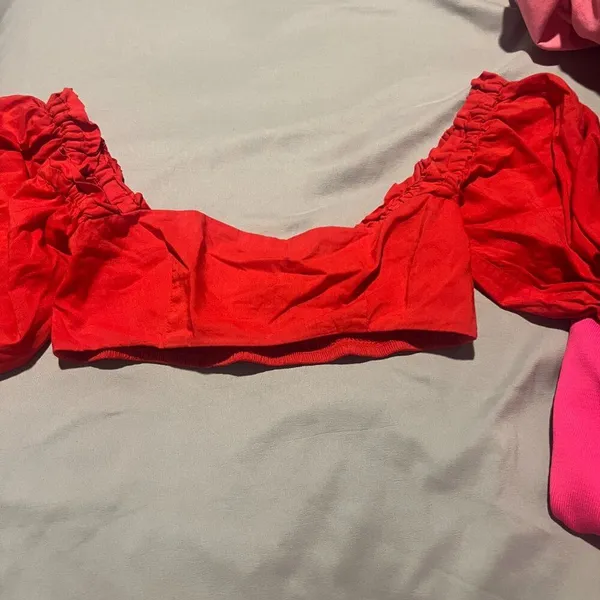 Weworewhat Coco Solid Obe Ruby Red Top Womens Sexy Cropped Xs - Image 7