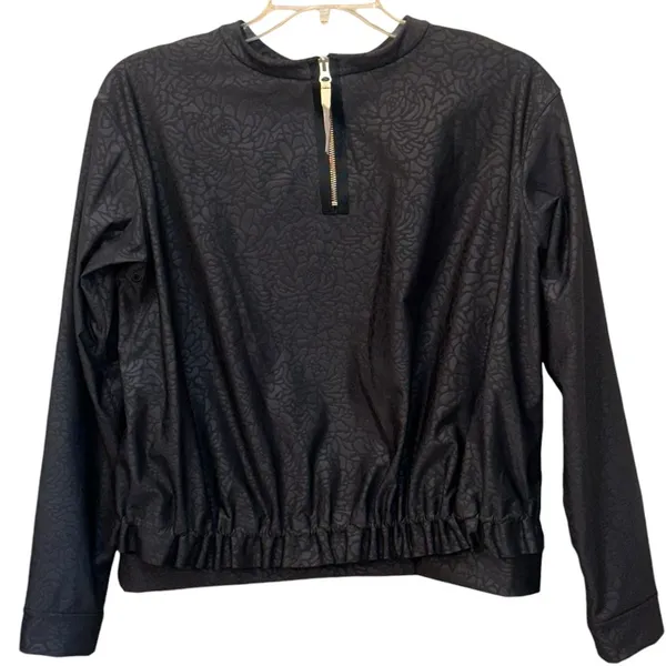 Lululemon Departure Pedal Camo Embossed Long Sleeve Sweater Black Top Size‎ 8 - Image 3