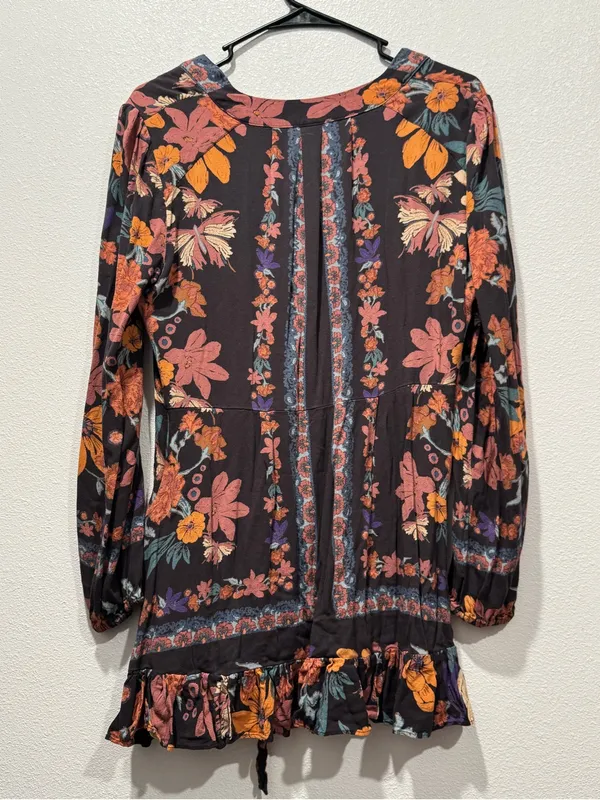 Free People Violet Hill Floral Tunic Mini Dress Size 10 NWOT - Image 10
