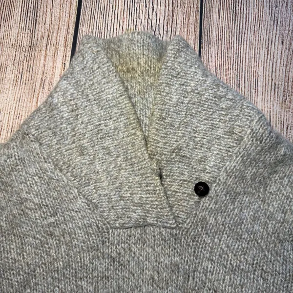 Vtg 70s LL Bean Pullover Wool Heavy‎ Cowl Neck Sweater USA Made Womens L Oatmeal - Image 4