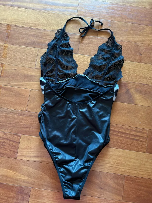 Yandy Cow Print Lace Halter Bodysuit - Image 5