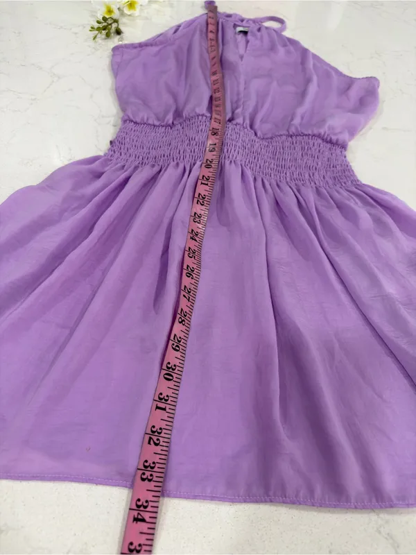 DO+BE Lavender Halter Smocked-Waist Casual Dress - Image 8