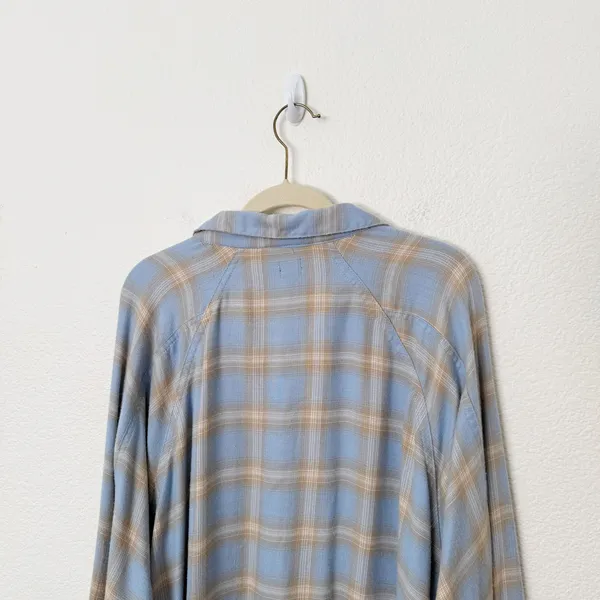 [Urban Outfitters] BDG Brendan Oversized Blue Flannel Plaid Shirt Size Medium M - Image 5