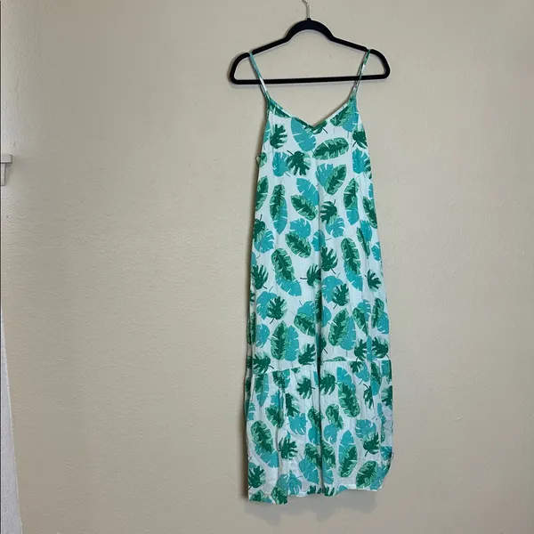 J.Crew Tropical‎ Leaf Print Sleeveless Maxi Dress Size Small - Image 2