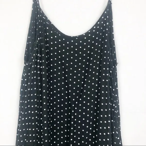 Polka Dot Sleeveless Ruffle Hem Tank Dress Size Medium - Image 4