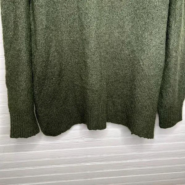 Topshop Women's Green Chunky Knit Mock Neck Oversized Sweater Size S US 4-6 - Image 9