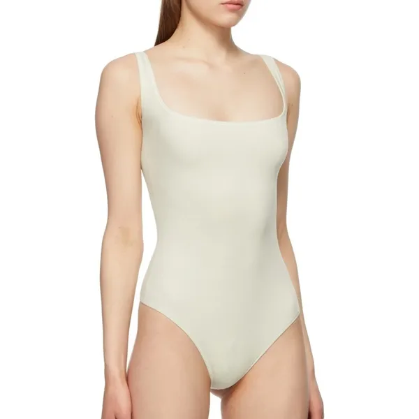 NEW Skims Rib Stretch Cotton Bodysuit in Bone‎ - Image 5