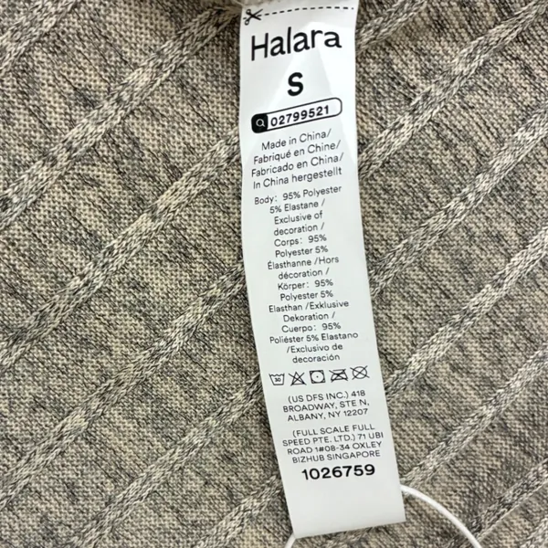 Halara Womens Long Sleeve Ribbed V-Neck Fit & Flare Mini Dress Oatmeal Grey‎ S - Image 8