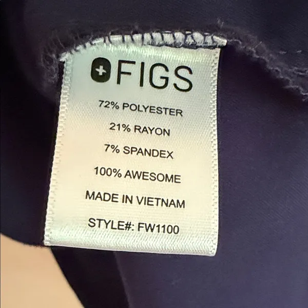 FIGS Navy Short Sleeve V-Neck Scrub Top - Image 7