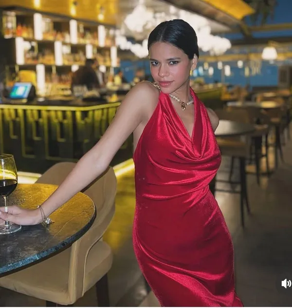 Zara dress maxi festive velour red halter party wedding Christmas - Image 3