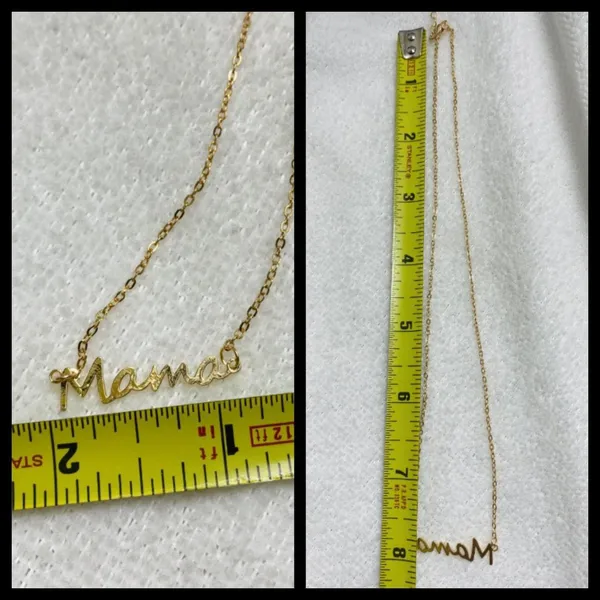 18k Gold Plated Fashion Stainless Steel Mama Pendant Necklace - Image 4