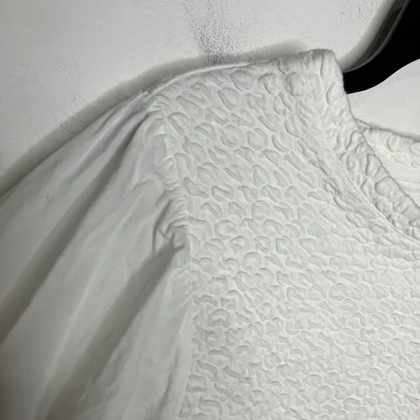 Anthropologie‎ Porridge white texture long sleeve sweatshirt blouse women medium - Image 6