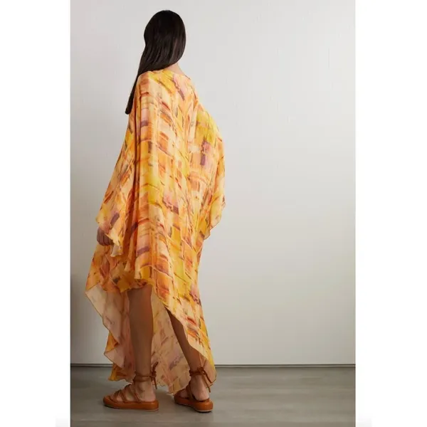 Cult Gaia Shira Asymmetric Crepe Dress Summerhaze Womens Size Small - Image 6