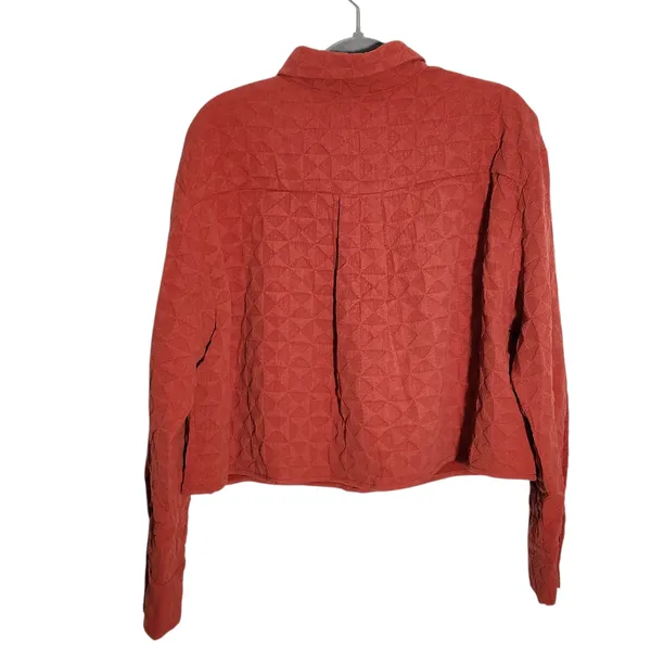 Privy Rust Red Cropped Textured Jacket Size Medium NWT - Image 2
