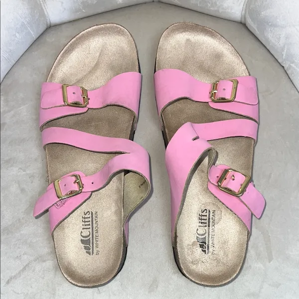 Cliffs by WHITE MOUNTAIN Pink Double Buckle Sandals Size 9M‎ - Image 3