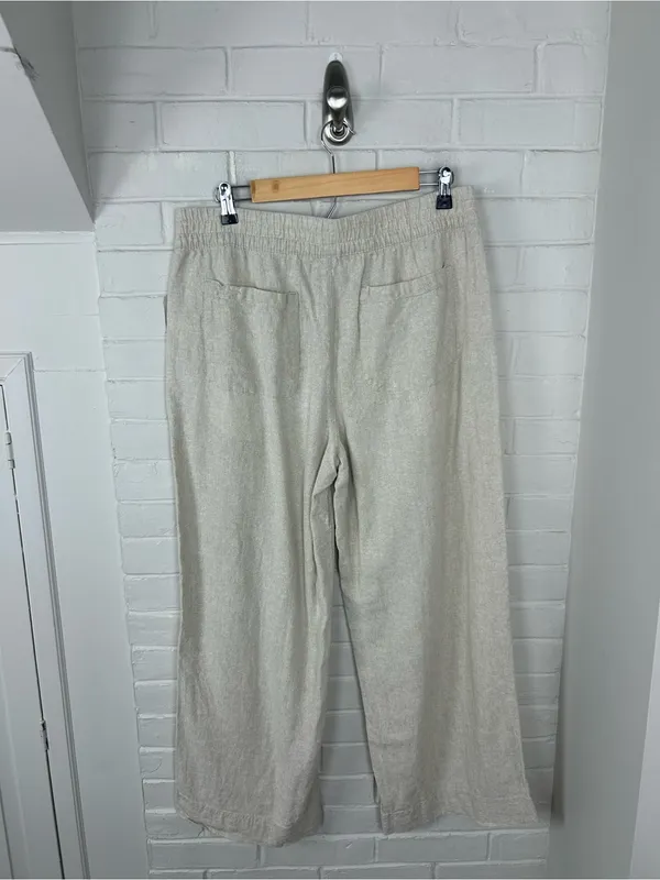 Old Navy Linen Wide Leg Pants Size L - Image 10