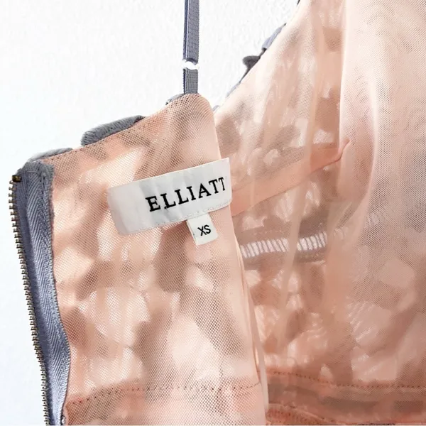 Anthropologie Elliatt Tingle Floral Lilac Overlay Wedding Guest Lace Midi Dress - Image 9