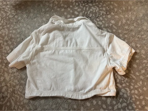 H&M white denim top  - Image 3