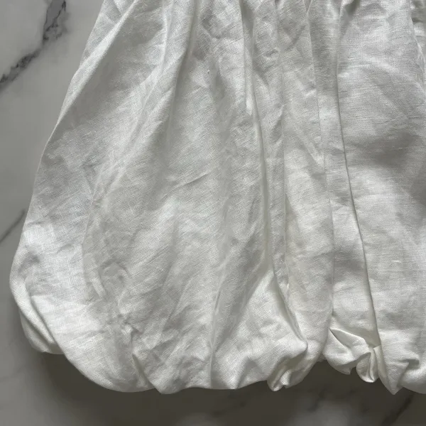 NWT Reformation Delia Linen Dress White Size 12 - Image 9