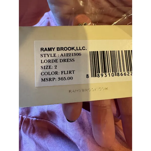 Ramy Brook Dress Women 2 Pink Flirt‎ Lorde Ruched Tie Waist Long Sleeve Mini NWT - Image 12