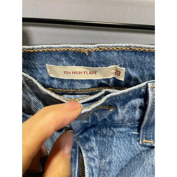 Levi's 70s‎ High Flare Jeans Womens 28 Blue Medium Wash Denim Retro Boho - Image 3