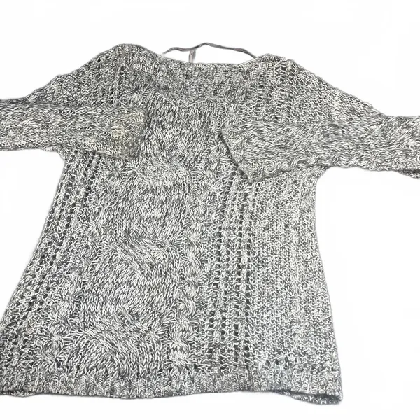 Free People Womans Small $95 Cable Knit Sweater Gray pegasus west end Pullover - Image 4