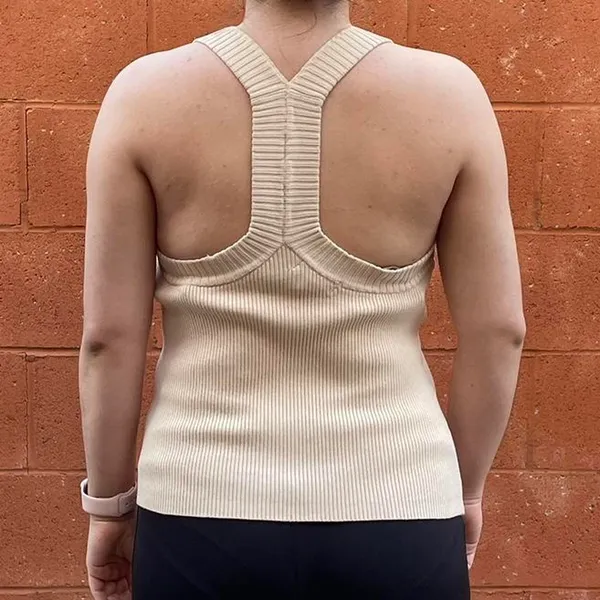 H&M Beige Knitlike Racerback Tank Top - Image 2