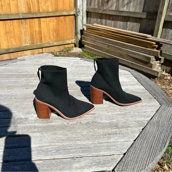 Steven by Steve Madden Nara Stacked Heel Sock Bootie in‎ Black Size 5.5 - Image 2