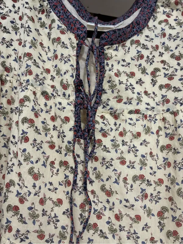 Roller Rabbit Womens Aidan Dress L Multi-Color Floral Long Sleeve Cotton - Image 4