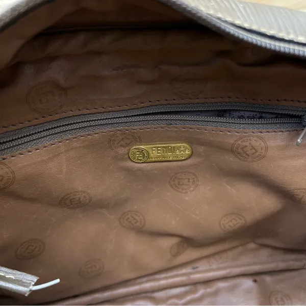 Authentic Vintage Tan Brown Monogram Fendi Shoulder Bag Purse - Image 10