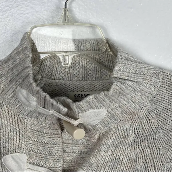 OLD NAVY Cream Knit Short Sleeves Toggle Closure Cardigan Small Neutral Boho - Image 9