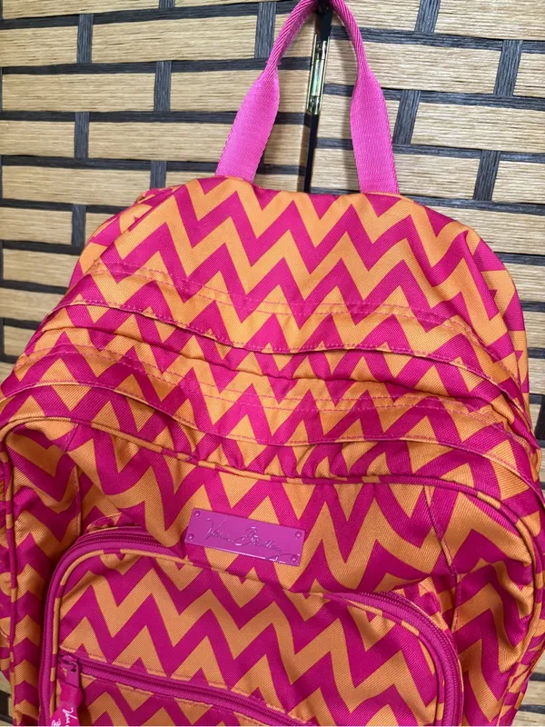 Vera Bradley Orange And Pink Chevron Backpack - Image 3