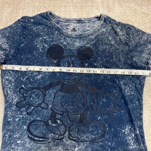 Disney Acid Wash Mickey Mouse Short Sleeve T-shirt‎ Women Size XL - Image 3